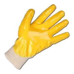 Pack Of 12 Heavy Duty Non-slip Safety Pvc Work Gloves Polyester Yellow & White (Large)