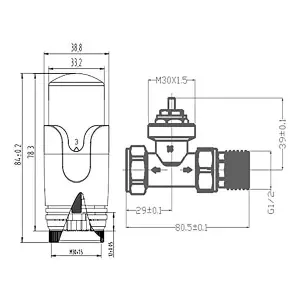 Rinse Bathrooms 15mm Straight Chrome Thermostatic Radiator Valve Satin Nickel