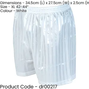 XL - WHITE Adult Sports Continental Stripe Training Shorts Bottoms - Football