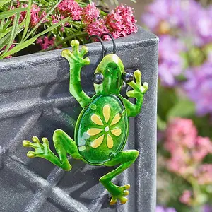 Frog Garden Plant Pot Holder - Green