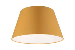 GoodHome Lokombi Mustard yellow Fabric dyed Light shade (D)30cm