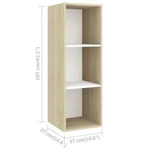 Berkfield 5 Piece TV Cabinet Set White and Sonoma Oak Engineered Wood