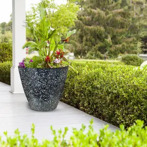 Set of 2 Glazed Effect 30Cm Savannah Planters - Storm Grey