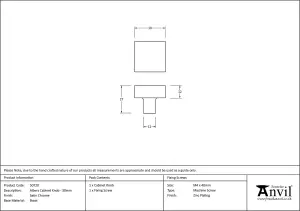 From The Anvil Satin Chrome Albers Cabinet Knob - 30mm