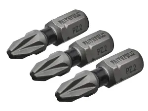 Faithfull  Pozi Impact Screwdriver Bits PZ2 x 25mm (Pack 3) FAISBPZ225IM