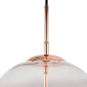 Luminosa Modern Hanging Pendant Copper 1 Light  with Glass Shade, E27