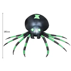 COSTWAY Inflatable Halloween Spider 6FT Indoor & Outdoor Holiday Decoration