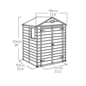 Keter Manor 6 ft. W x 5 ft. D Apex Outdoor Garden Shed