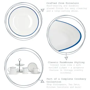 Nicola Spring - White Farmhouse Dinner Plates - 26cm - Pack of 6