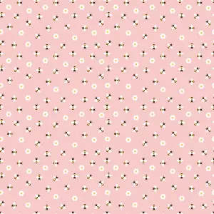 Bobbi Beck eco-friendly pink cute bee wallpaper