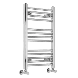 Rinse 700x450mm Chrome Bathroom Heated Towel Rail Radiator Straight Ladder Style Towel Warmer