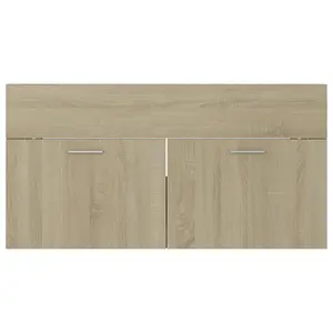 Berkfield Sink Cabinet with Built-in Basin Sonoma Oak Engineered Wood