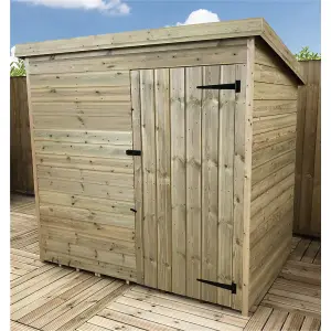 4 x 4 WINDOWLESS Garden Shed Pressure Treated T&G PENT Wooden Garden Shed + Single Door (4' x 4' / 4ft x 4ft) (4x4)