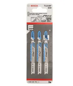 BOSCH T121BF Speed for Metal Jigsaw Blades (3/Pack) (To Fit: Bosch PST, GST, EasySaw & UniversalSaw Jigsaw Models)