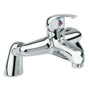 Lago Polished Chrome Round Deck-mounted Bath Filler Tap