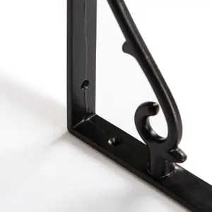 Hammer & Tongs Scroll Iron Shelf Bracket - D205mm - Black - Pack of 4