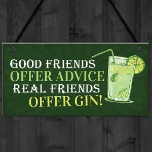 Red Ocean Friendship Gin Sign Garden Plaque Shed Home Bar Pub Kitchen Hanging Wall Plaque Gift