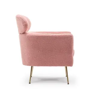 Teddy Boucle Accent Chair Pink