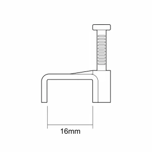 CORElectric Grey Flat 10mm Not self-adhesive Cable clip Pack of 20