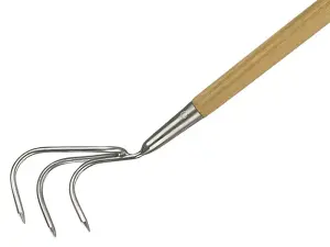 Kent & Stowe 70100042 Stainless Steel Long Handled 3-Prong Cultivator, FSC K/S70100042