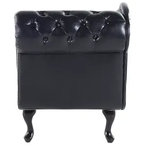 Right Hand Chaise Lounge Faux Leather Black NIMES