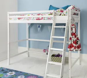 Texas High Sleeper Cabin Bed with Skole Desk in Classic White