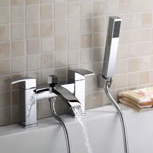 Nes Home Modern Waterfall Bath Filler Shower Mixer Tap Bathroom Deck Mounted Faucet Arke