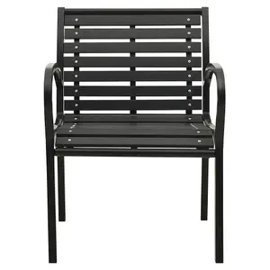 Berkfield Garden Chairs 2 pcs Steel and WPC Black