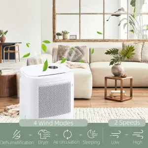 HOMCOM 10L/Day 2.2L WiFi Smart Dehumidifier, Portable Quiet Air Dehumidifier