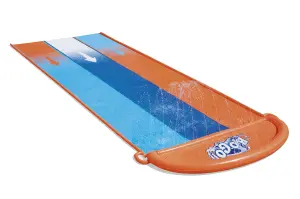 Bestway Orange & blue Rectangular Triple lane with sprinkler system at one end Water slide