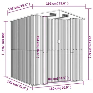 6 ft. W x 6 ft. D Galvanised Steel Apex Garden Shed