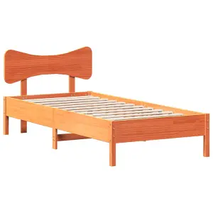 Berkfield Bed Frame without Mattress Wax Brown 100x200 cm Solid Wood Pine