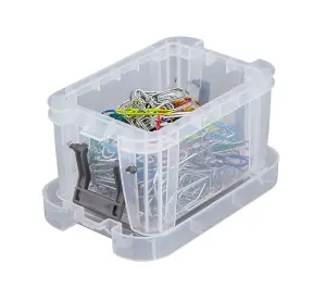 Set of 12 x 0.2L Mini Clip Top Allstore Stackable Storage Boxes Office Organiser