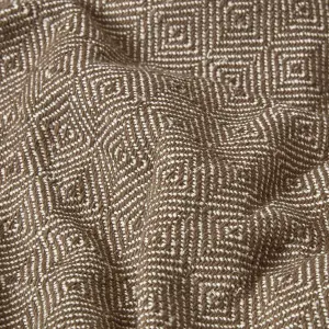 Homescapes Malda Brown & Natural Cotton Throw with Tassels 225 x 255 cm