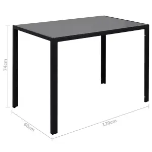 Berkfield 7 Piece Dining Table Set Black and White