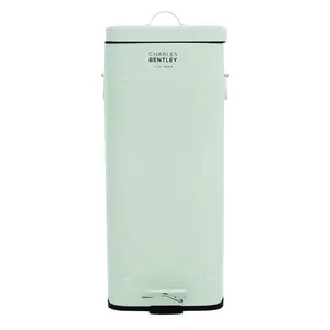 Retro Steel Step On Rubbish Bin - 30L Green