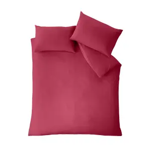 Catherine Lansfield Bedding So Soft Easy Iron King Duvet Cover Set with Pillowcases Hot Pink