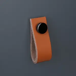 Tan Leather Handle With Knurling Fixing - Gunmetal