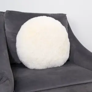 Genuine Ivory Short Pile Sheepskin Cushion