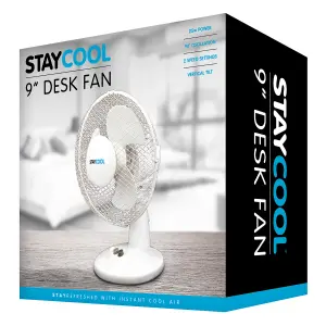 StayCool 9" (23cm) Desk Fan - White