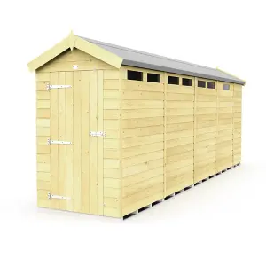 4 x 17 Feet Apex Security Shed - Single Door - Wood - L503 x W118 x H217 cm