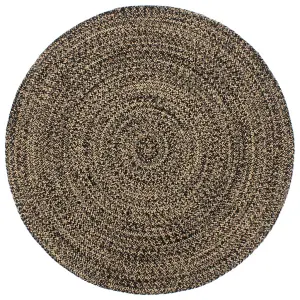 Handmade Rug Jute Black and Brown 240 cm