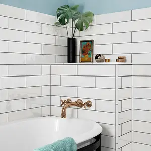 La Boca White  246 x 60 Glossy metro Tile