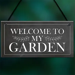 Red Ocean Garden Sign Novelty WELCOME Sign Hanging Plaque Summer House Sign Garden Shed Friendship Gift