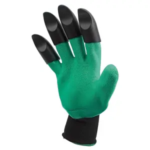 Garden Digging Gloves with 4 Durable ABS Claws Waterproof, Cut-Resistant, Breathable All-Around Hand Protection