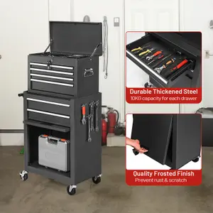 Costway 6 Drawers Rolling Tool Chest Garage Tool Storage Cabinet Detachable Toolbox w/ Wheels