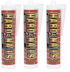 3x Solvent Free Hard As Nails High Power Adhesive Cartridge For Exterior Out Use