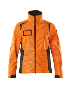 Mascot Accelerate Safe Ladies Fit Softshell Jacket with Reflectors (Hi-Vis Orange/Dark Anthracite)  (Medium)