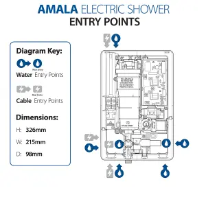 Triton Amala DuElec® White Manual Electric Shower, 9.5kW