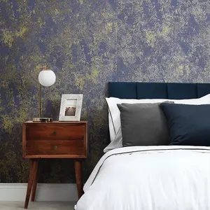 Turin Industrial Wallpaper In Navy And Gold